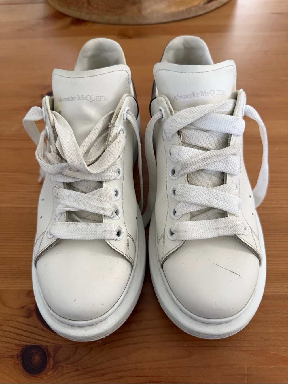 Alexander McQueen White Leather Chunky Lace Sneakers